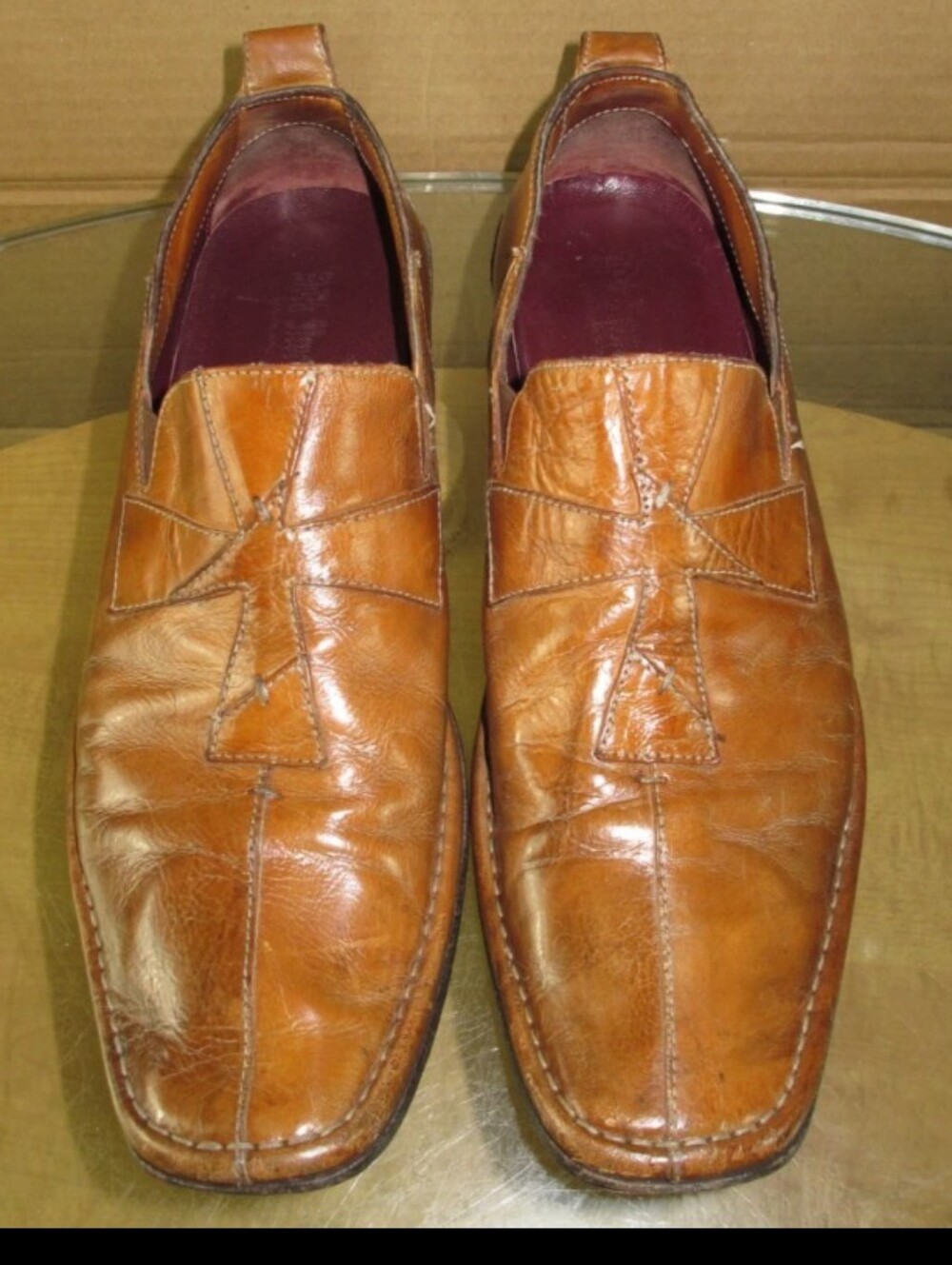 Mark Nason Men's Loafers Rock Never Dies Brown Leather Made In Italy Size 8